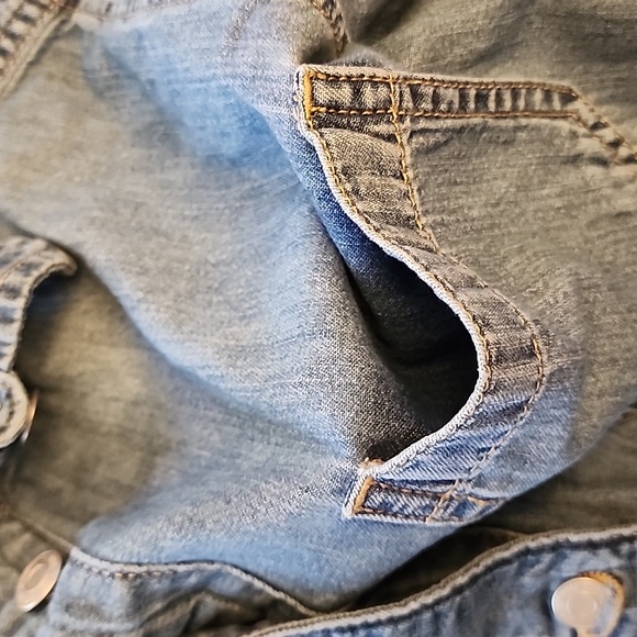 GAP Blue Short Sleeve Denim Jumpsuit - Picture 8 of 10